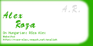 alex roza business card